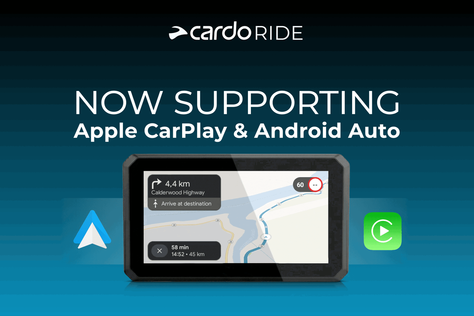 Cardo Ride supports Apple and Android.