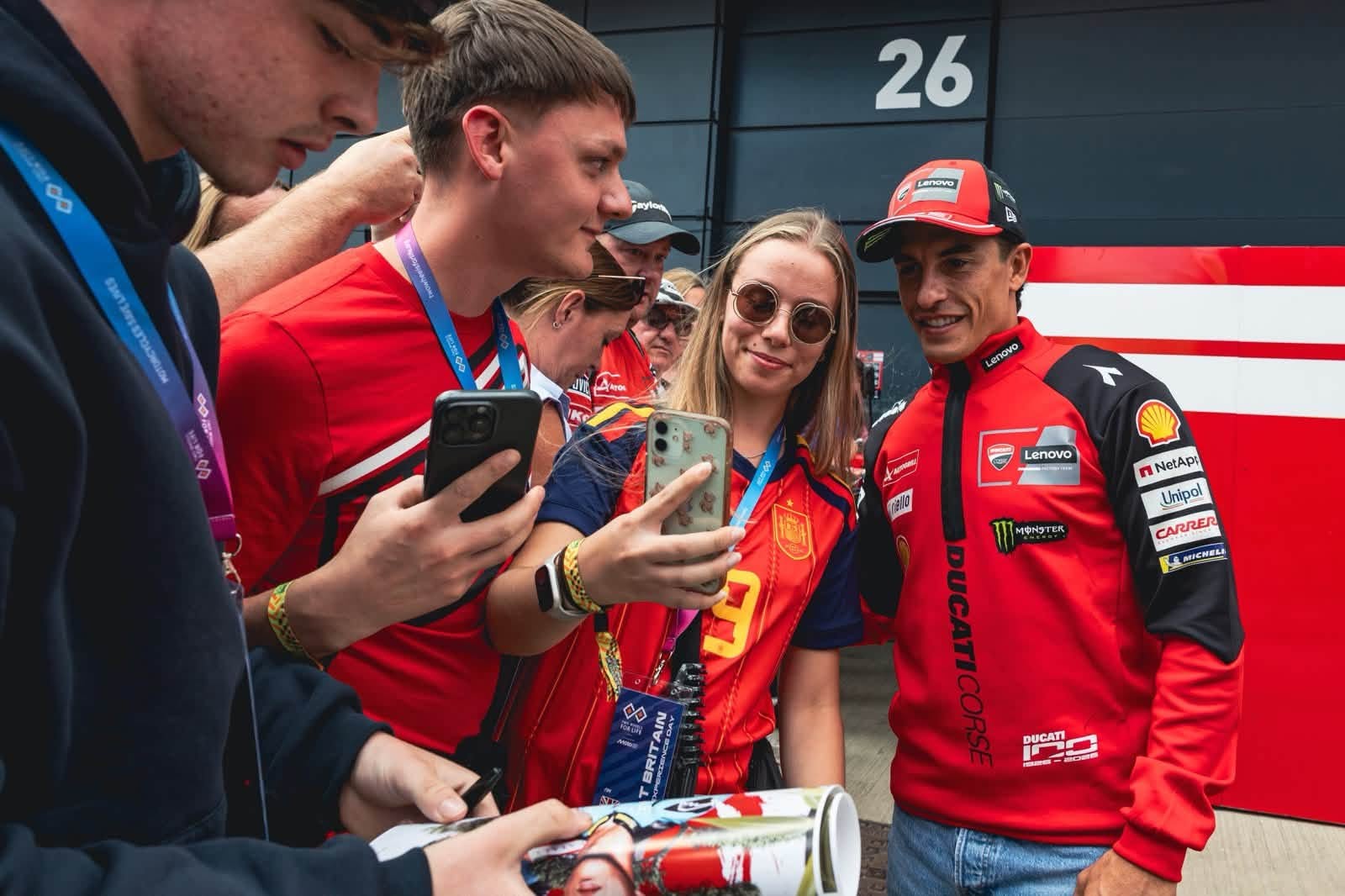 Marc Marquez with fans at Silverstone. Credit: Two Wheels for Life/Facebook.