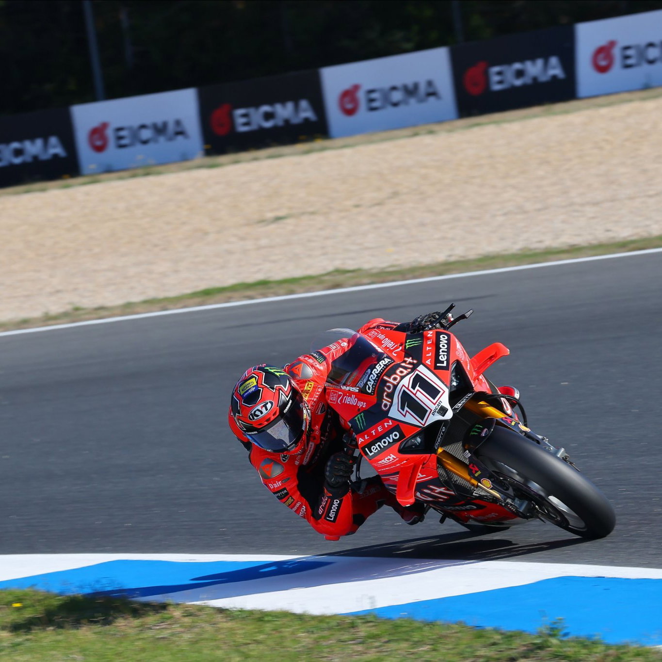 Nicolo Bulega riding his Ducati Panigale V4 R WorldSBK machine.