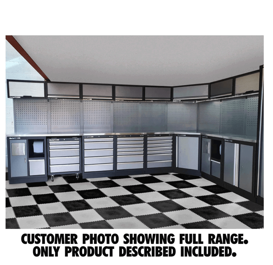 A customer photo of the Clarke COMBGSMO4 Modular Storage System.