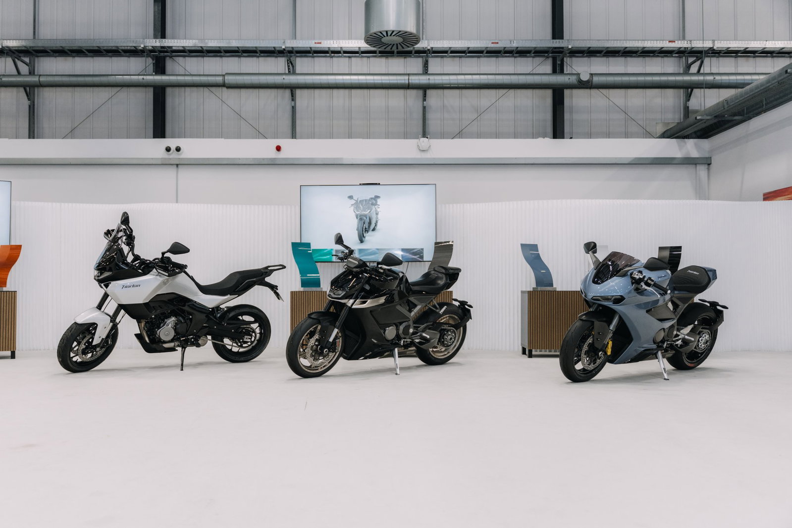 Three bikes in the Norton design studio