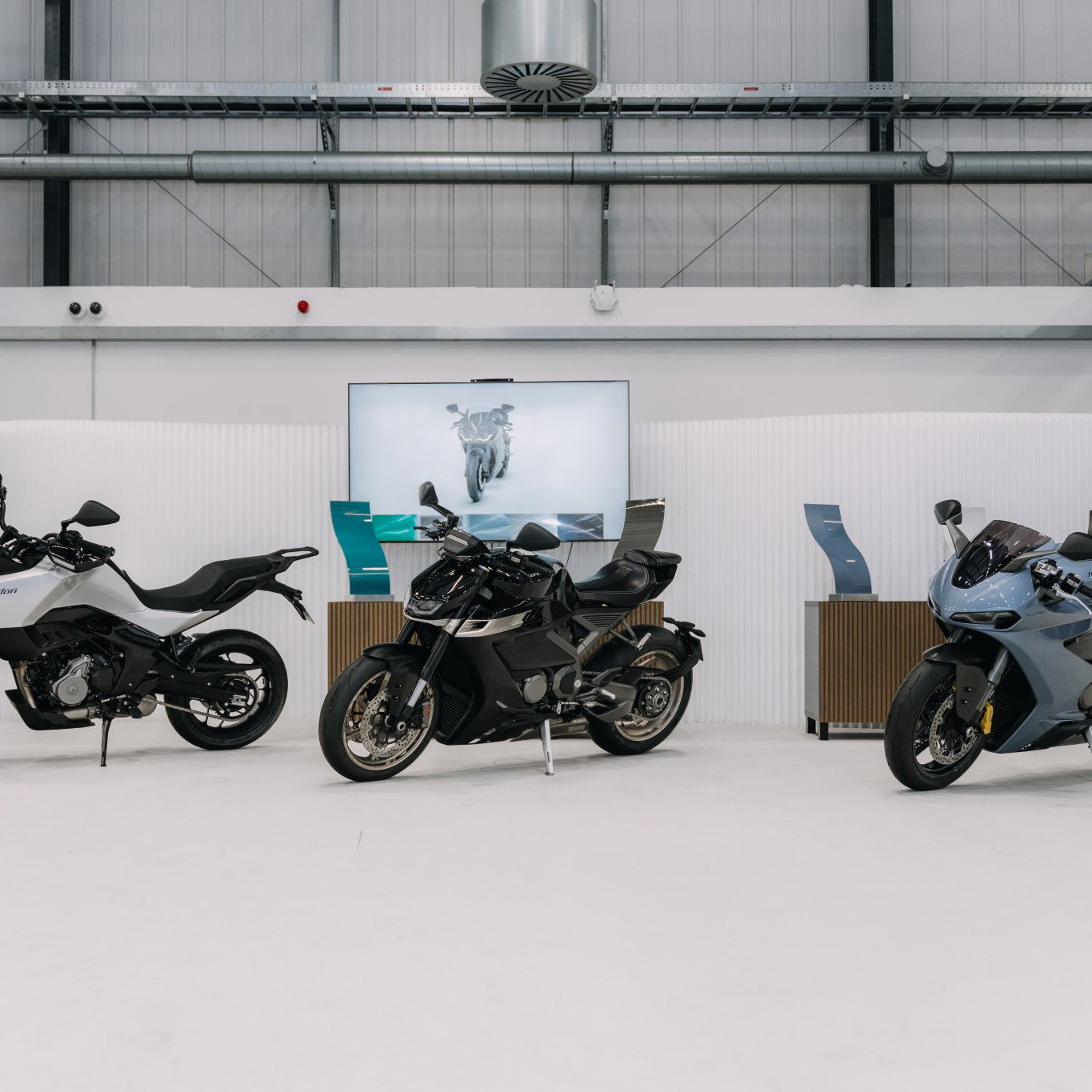 Three bikes in the Norton design studio