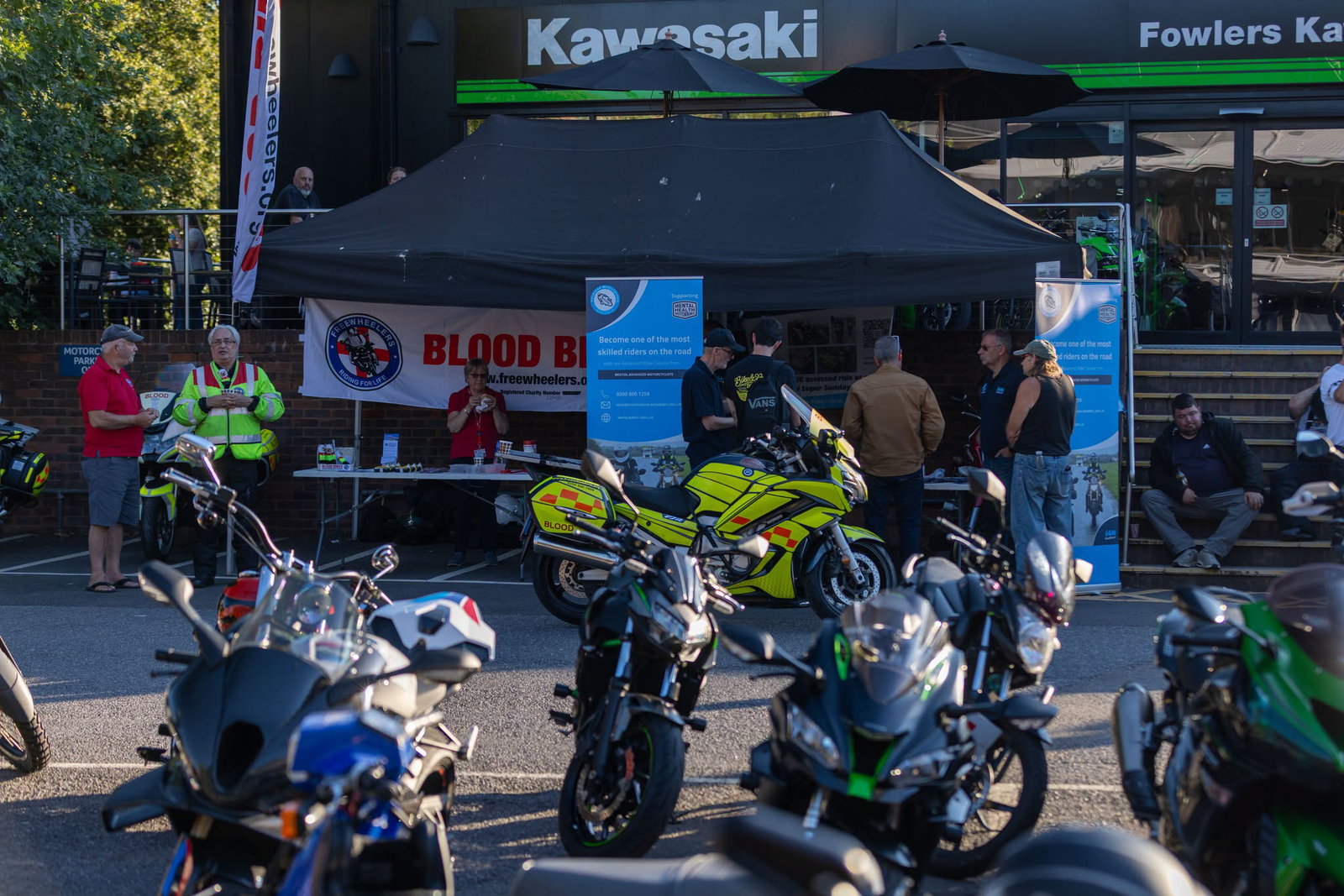 A Kawasaki stand at Fowlers.