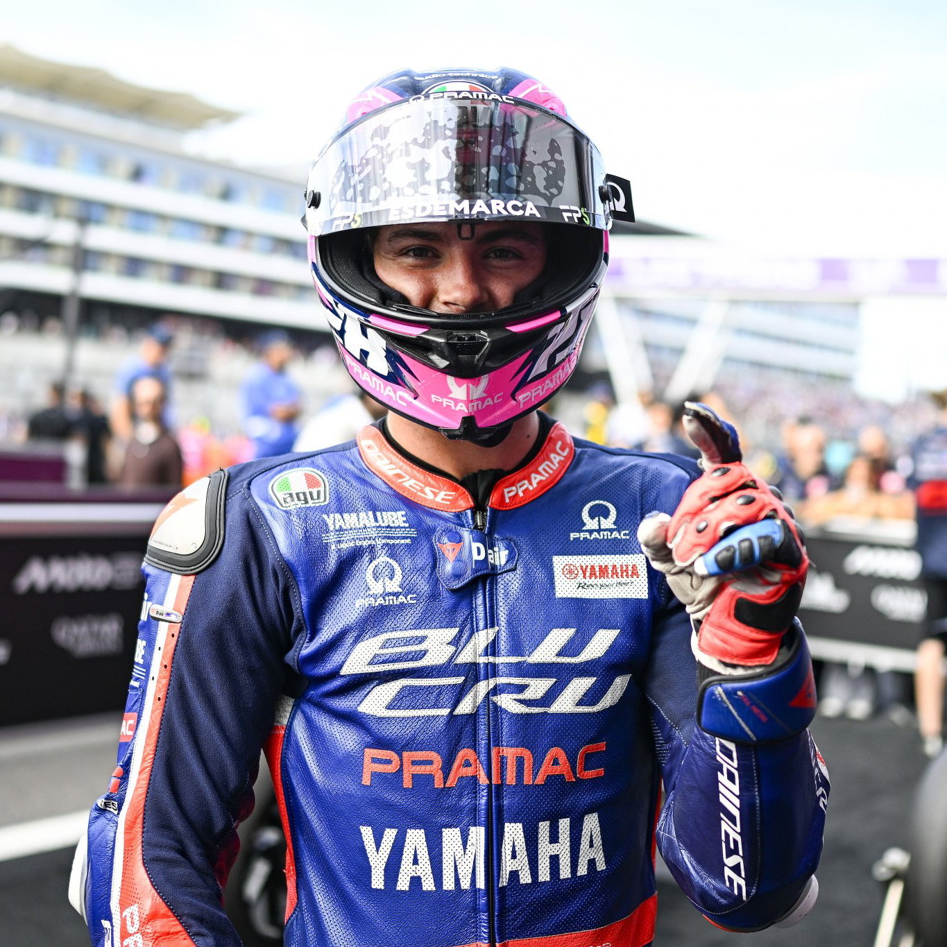 Izan Guevara in parc ferme. Credit: Gold and Goose.