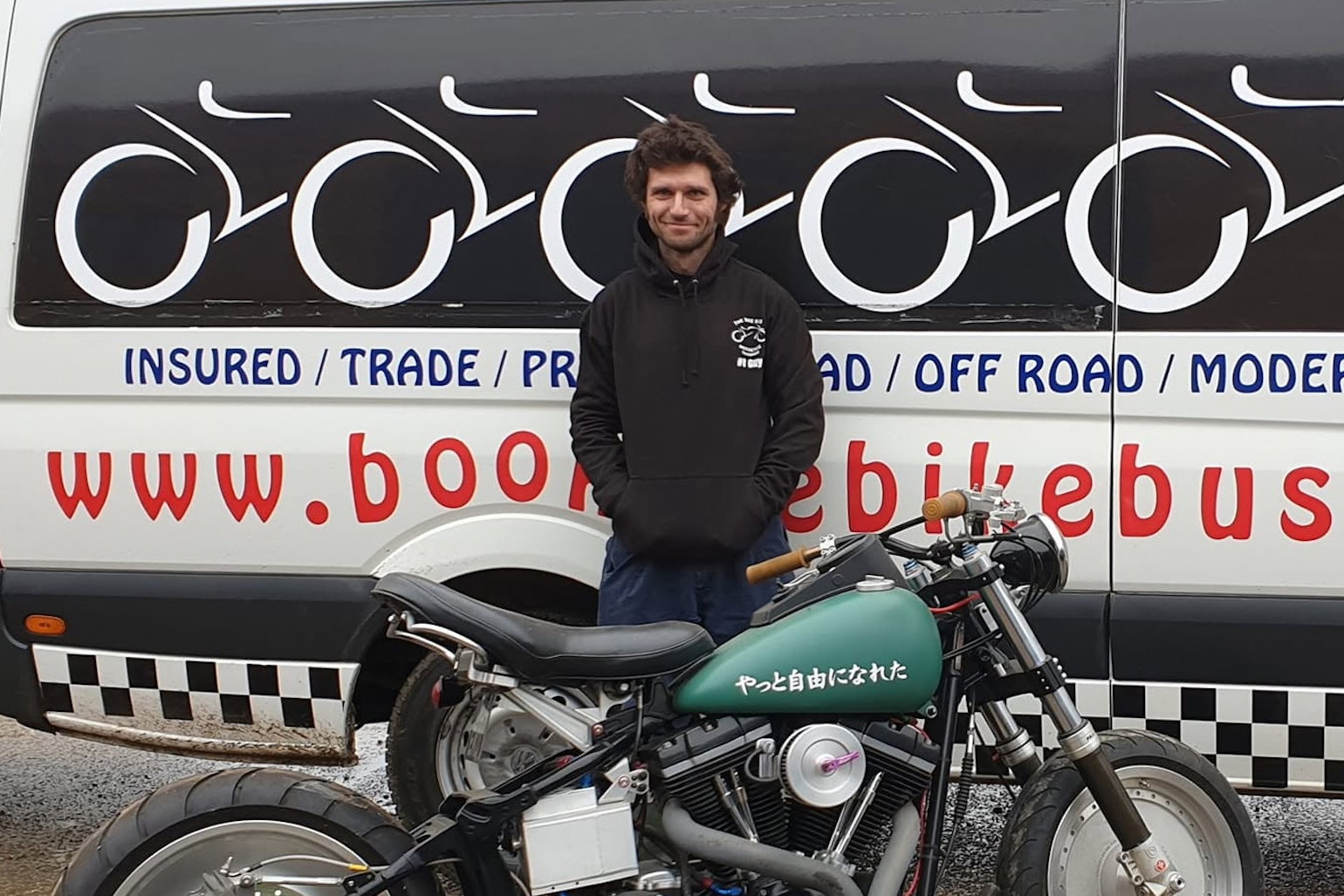 Guy Martin stood in front of The Bike Bus