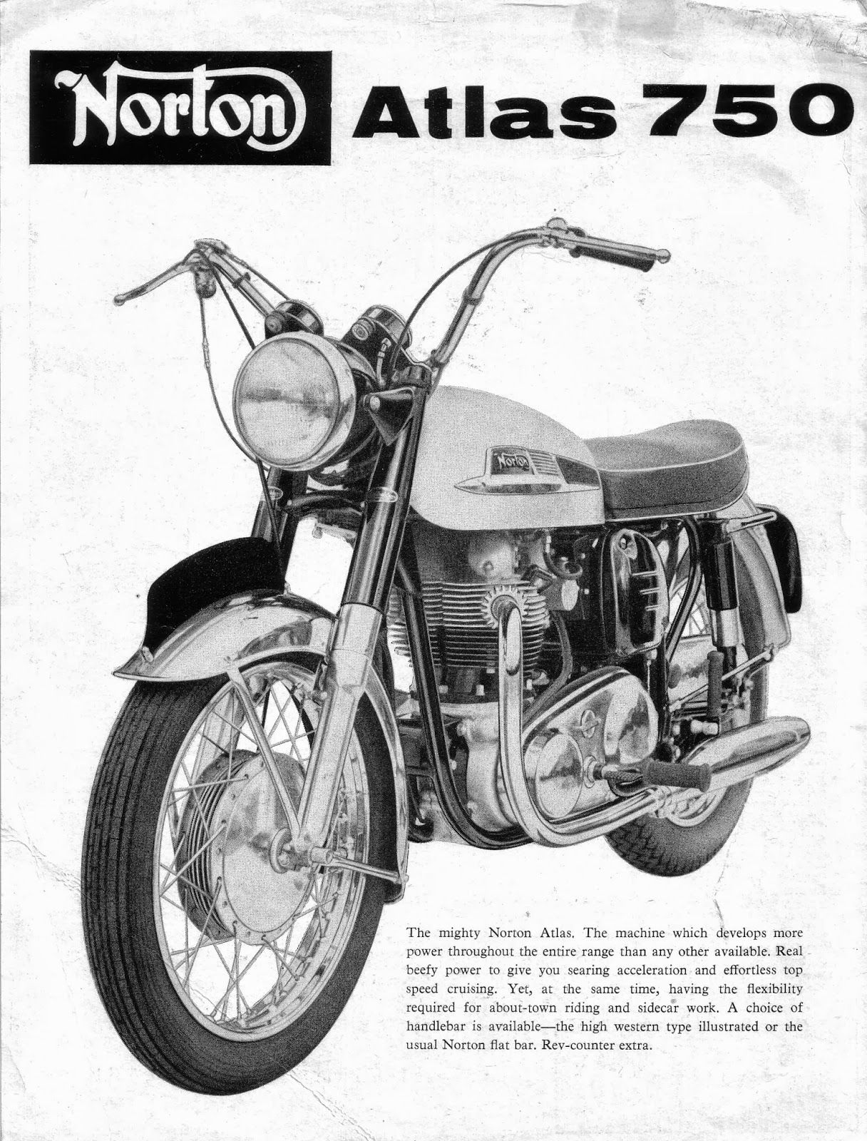 A period advert for the Norton Atlas 750