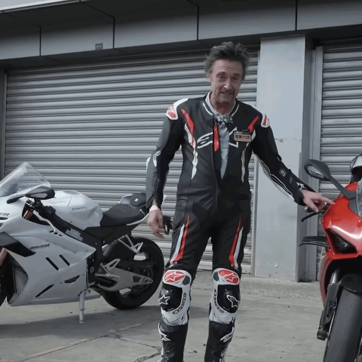 Richard Hammond testing the ZXMoto 820 RR and Ducati Panigale V2