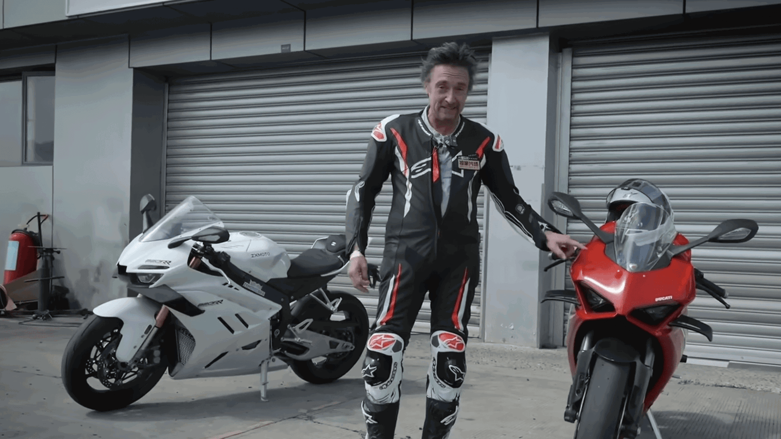 Richard Hammond testing the ZXMoto 820 RR and Ducati Panigale V2