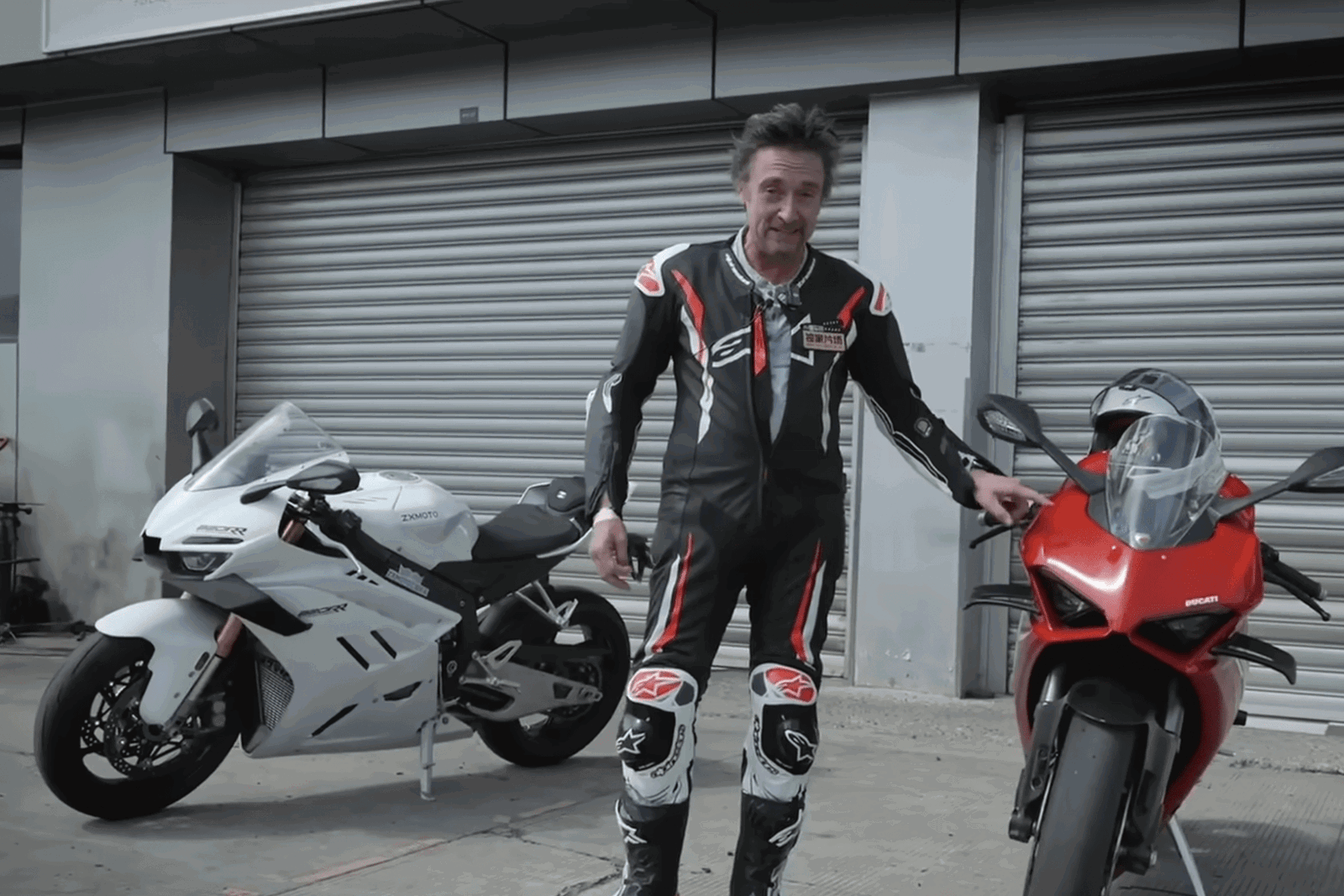 Richard Hammond testing the ZXMoto 820 RR and Ducati Panigale V2