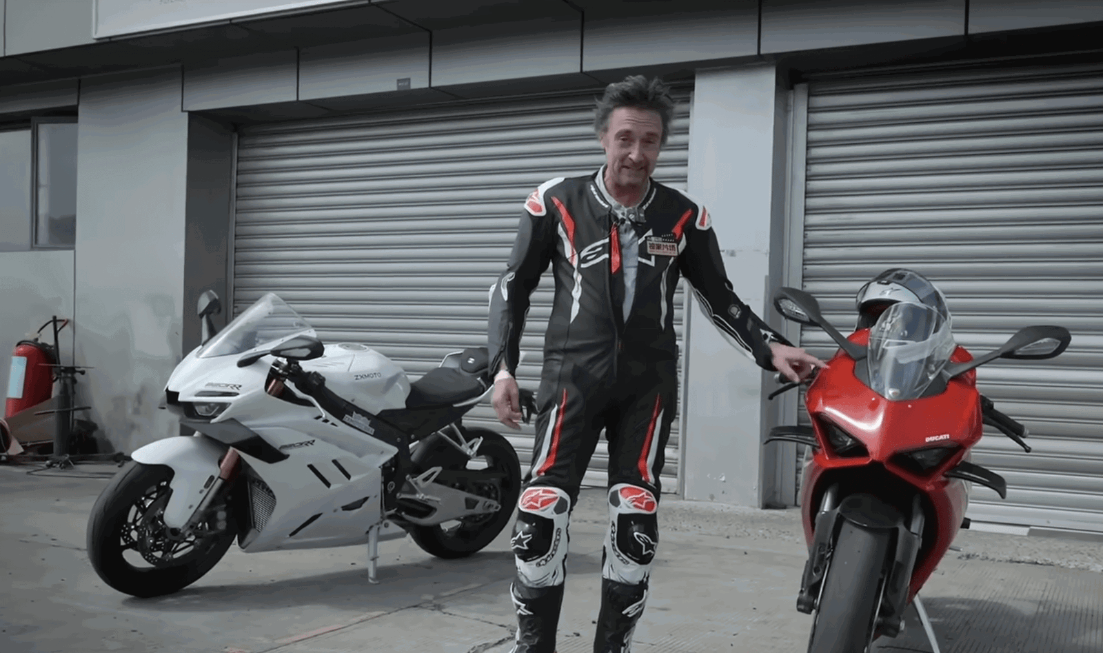 Richard Hammond testing the ZXMoto 820 RR and Ducati Panigale V2