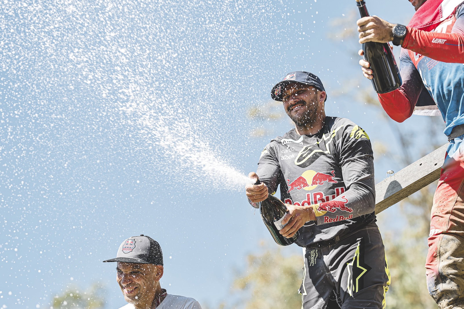 Sam Sunderland on the Red Bull Romaniacs podium