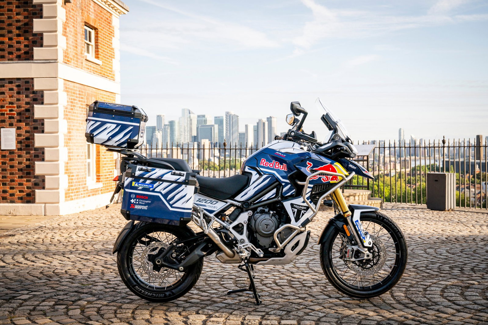 Sunderland's Triumph Tiger 1200 Rally Explorer. Credit: Mark Roe/Red Bull Content Pool.