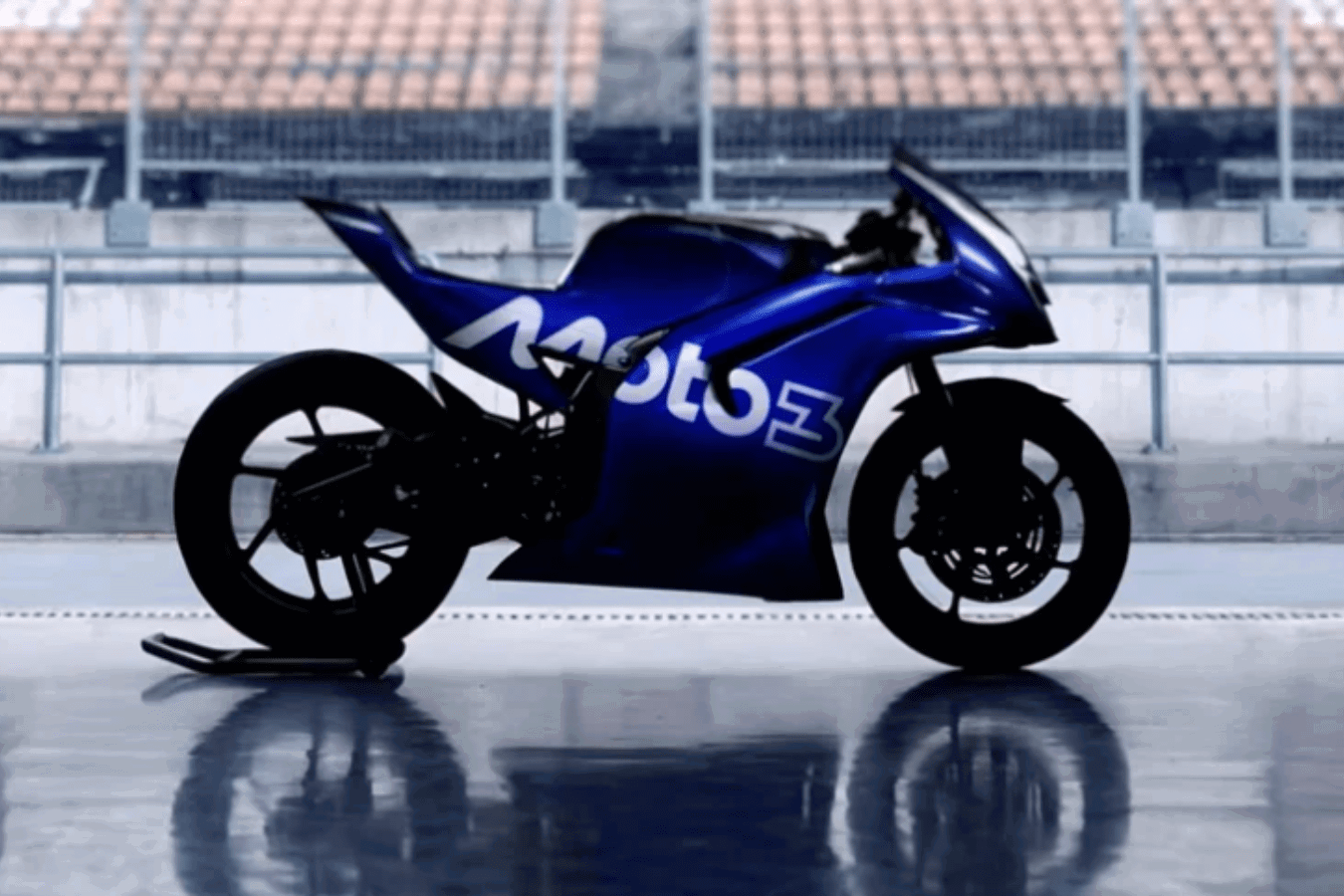 Yamaha motorcycle with Moto3 branding. Credit: Yamaha Racing.