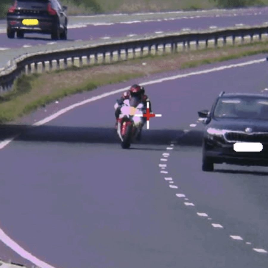 Motorcyclist speeding. Credit: Devon and Cornwall Police Road Safety Team/Facebook.