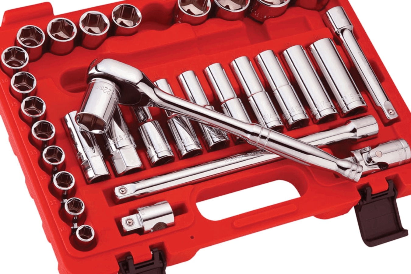 The Clarke PRO378 32 Piece ½" Drive Metric Socket Set.