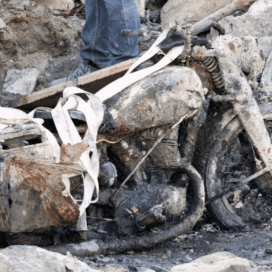 WWII motorcycle retrieved in the Danube river. Credit: honvedelem.hu