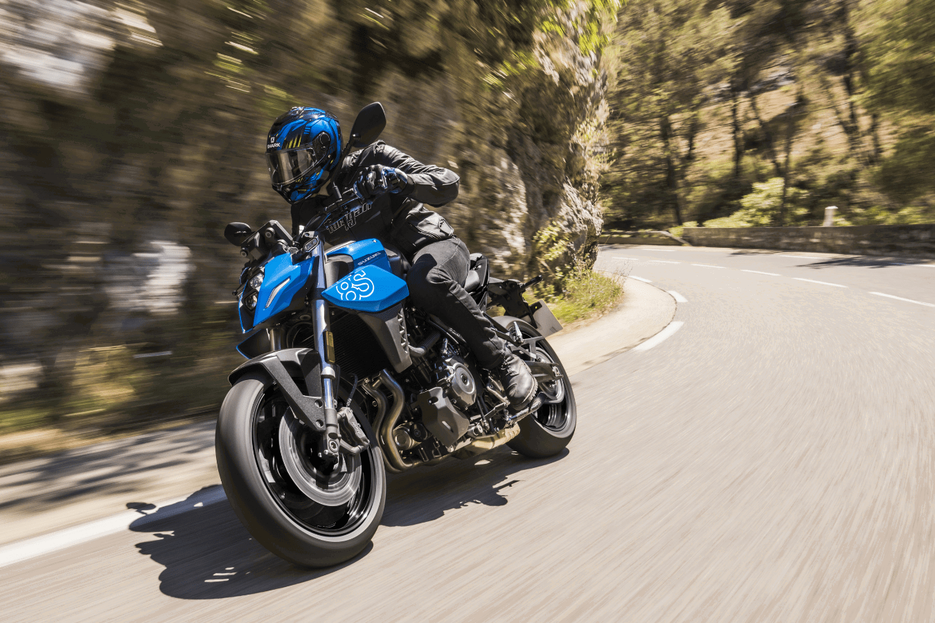 Suzuki GSX-8S on the road.
