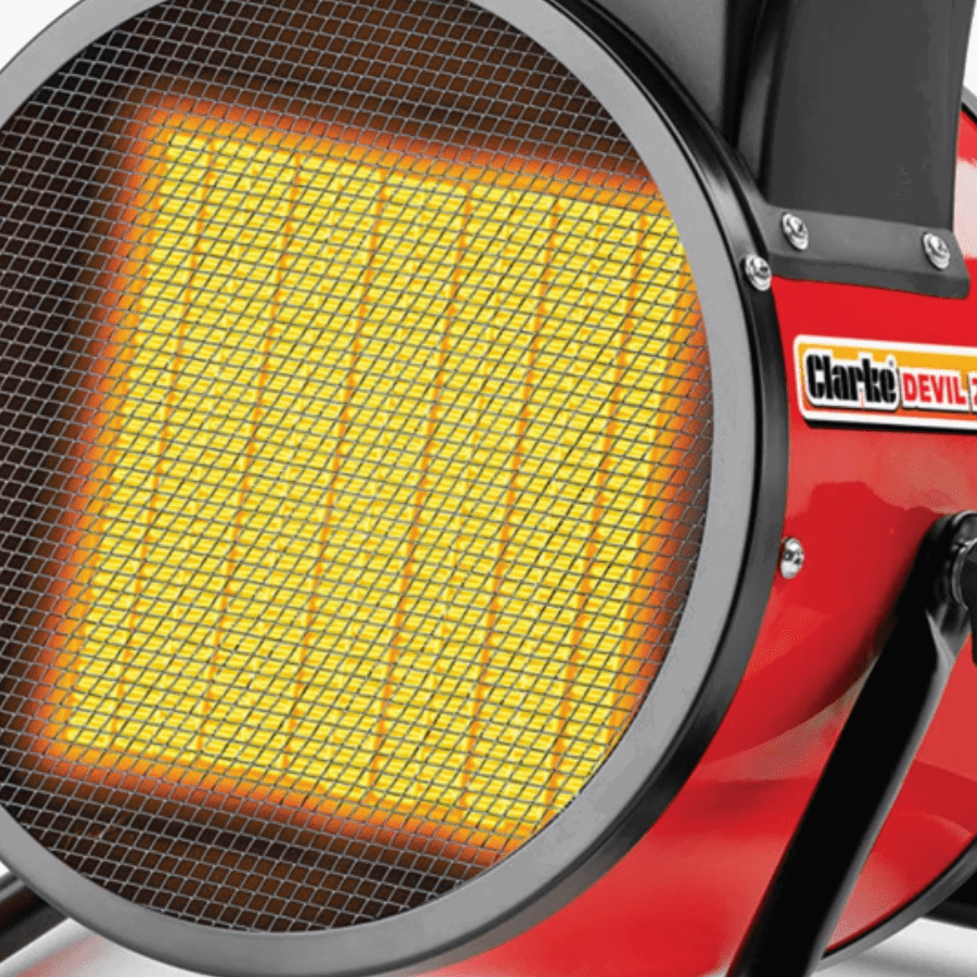 The Clarke DEVIL2800PTC-B 2.8kW Ceramic Fan Heater.