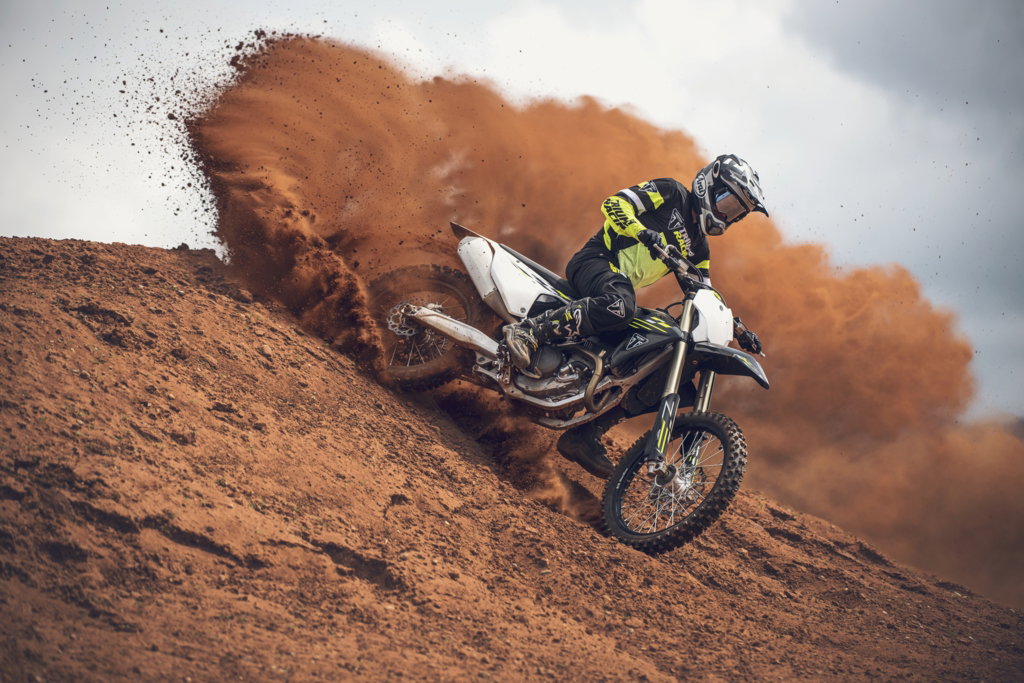 The recently updated Triumph TF 250-X in action.