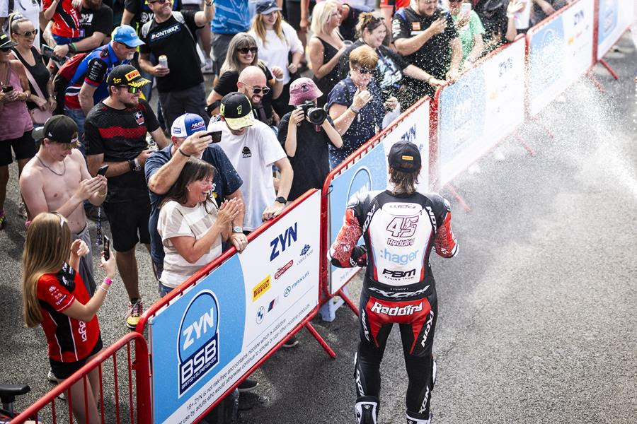 Scott Redding after a British Superbike race.