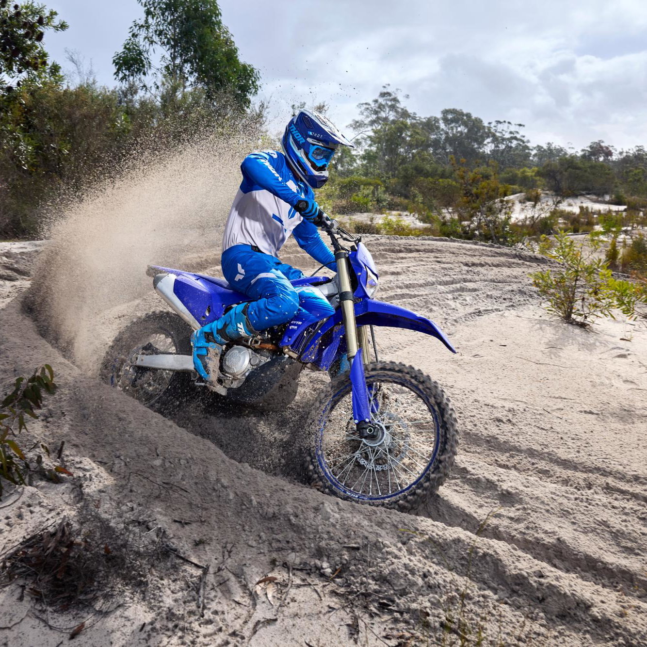 New Yamaha WR450F riding off-road.