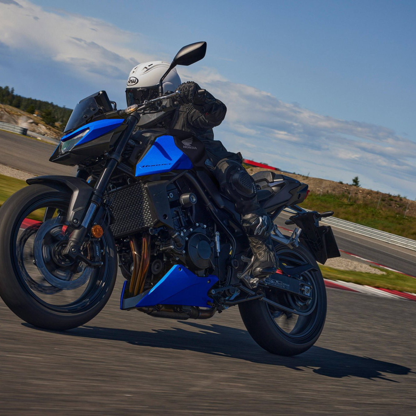 Honda's new CB750 Hornet in action.