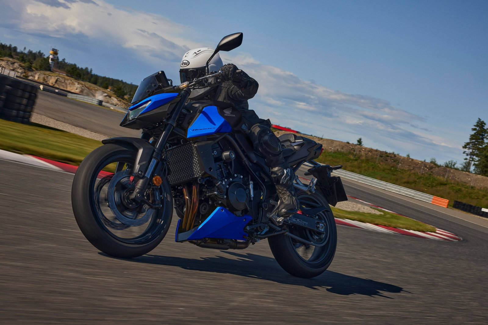 Honda's new CB750 Hornet in action.