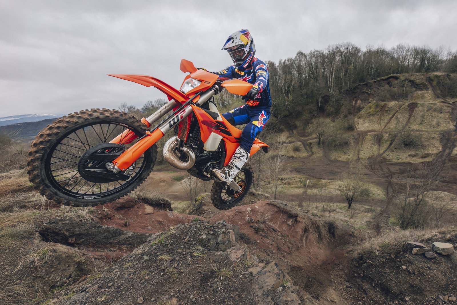 2027 KTM 300 EXC motorcycle in action.