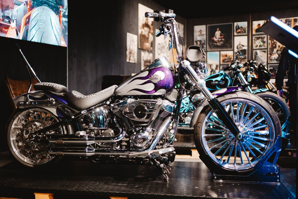 Custom built Harley-Davidson chopper.