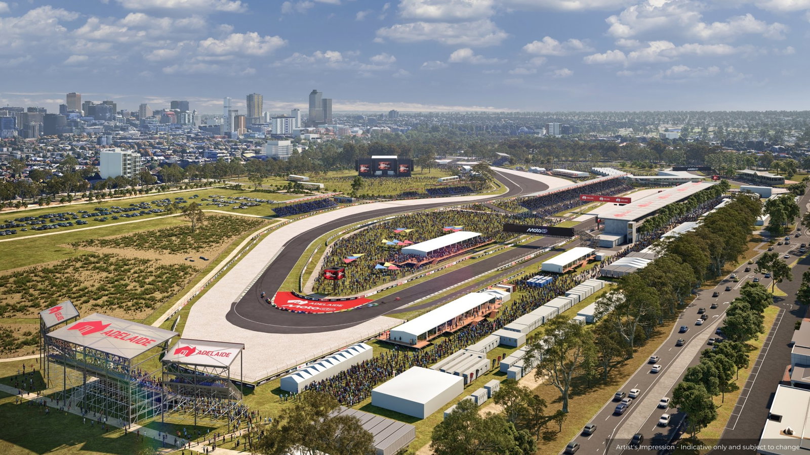 New Adelaide MotoGP circuit render. Credit: MotoGP.