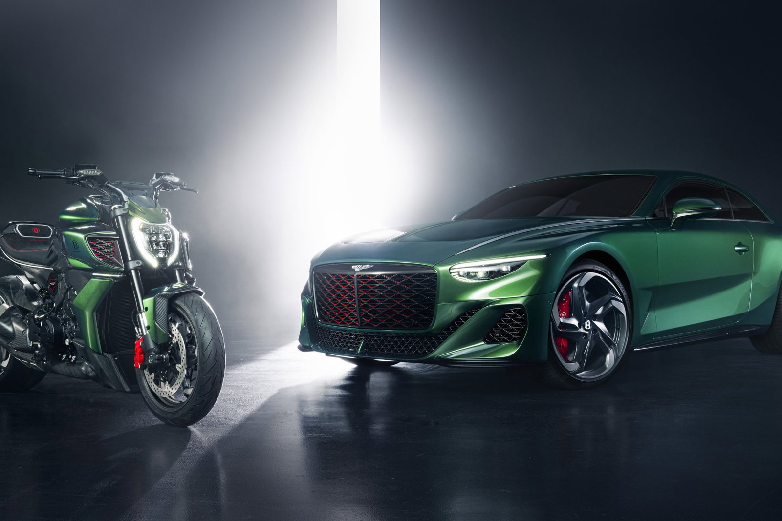 A Ducati Diavel For Bentley and a Bentley Batur 