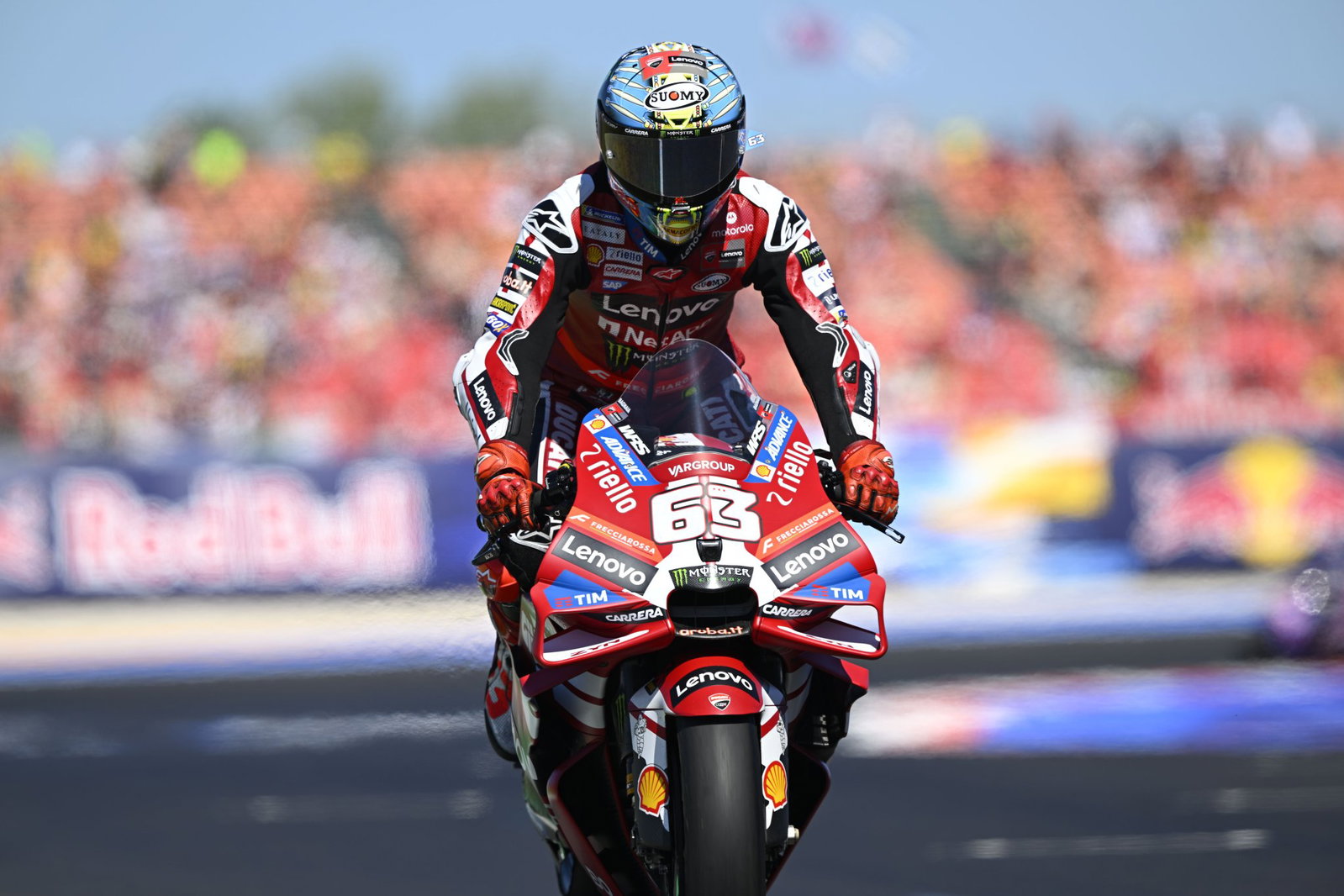 Francesco Bagnaia riding his Ducati Desmosedici GP-26. Credit: Gold and Goose.