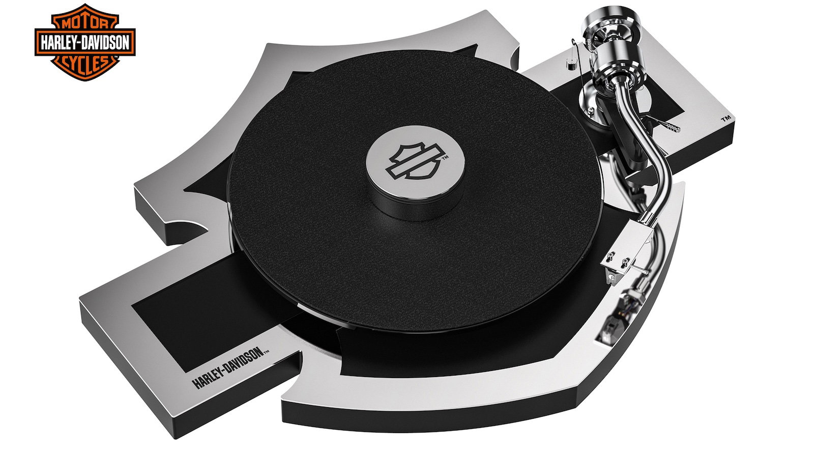 A Harley-Davidson vinyl turntable