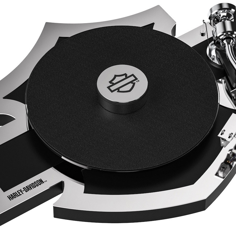 A Harley-Davidson vinyl turntable