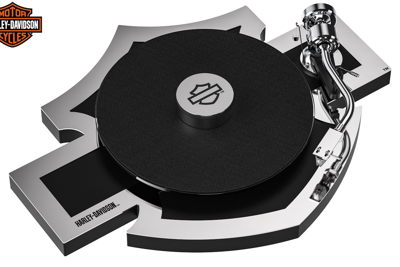 A Harley-Davidson vinyl turntable