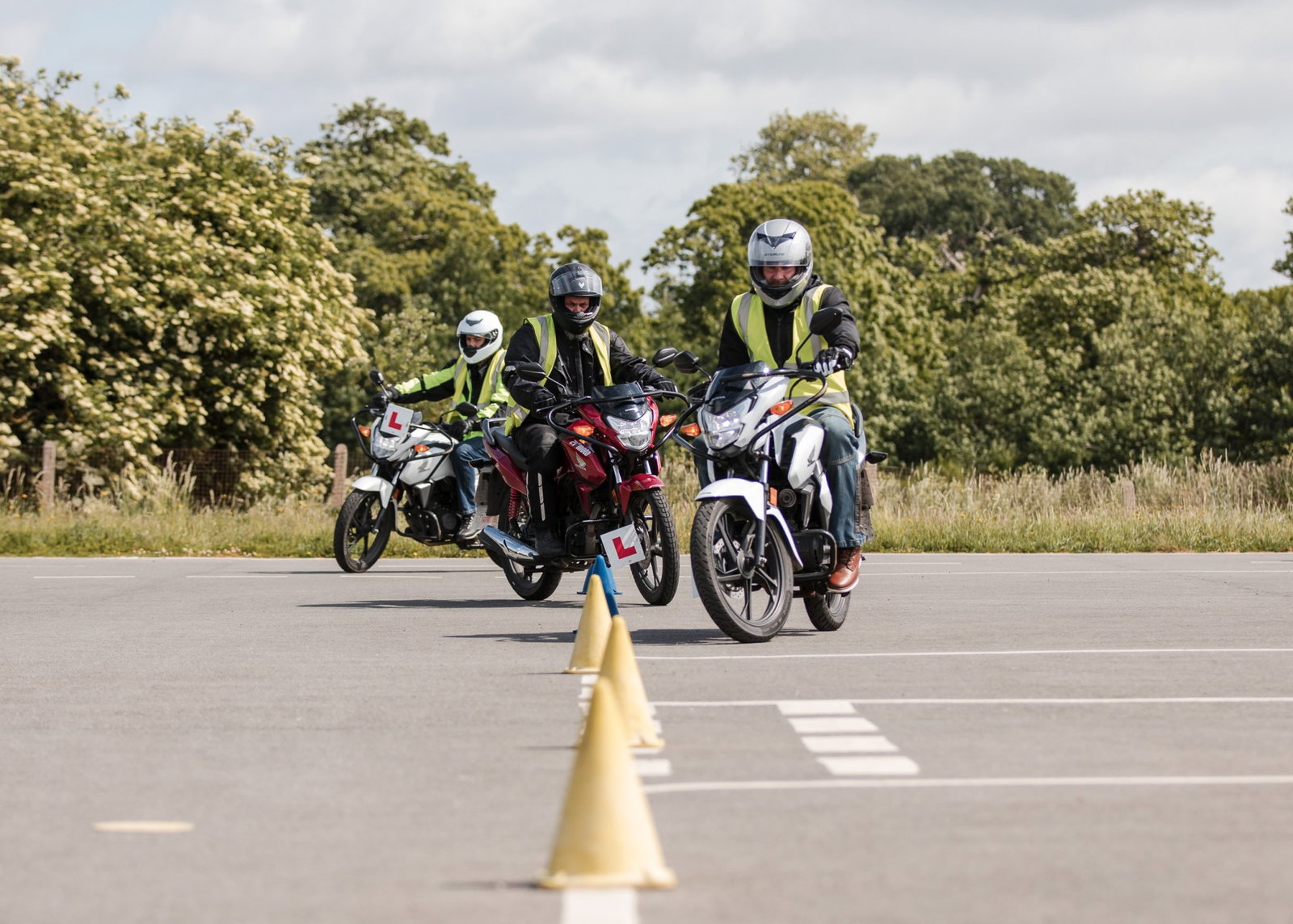 A group of riders training for their CBT