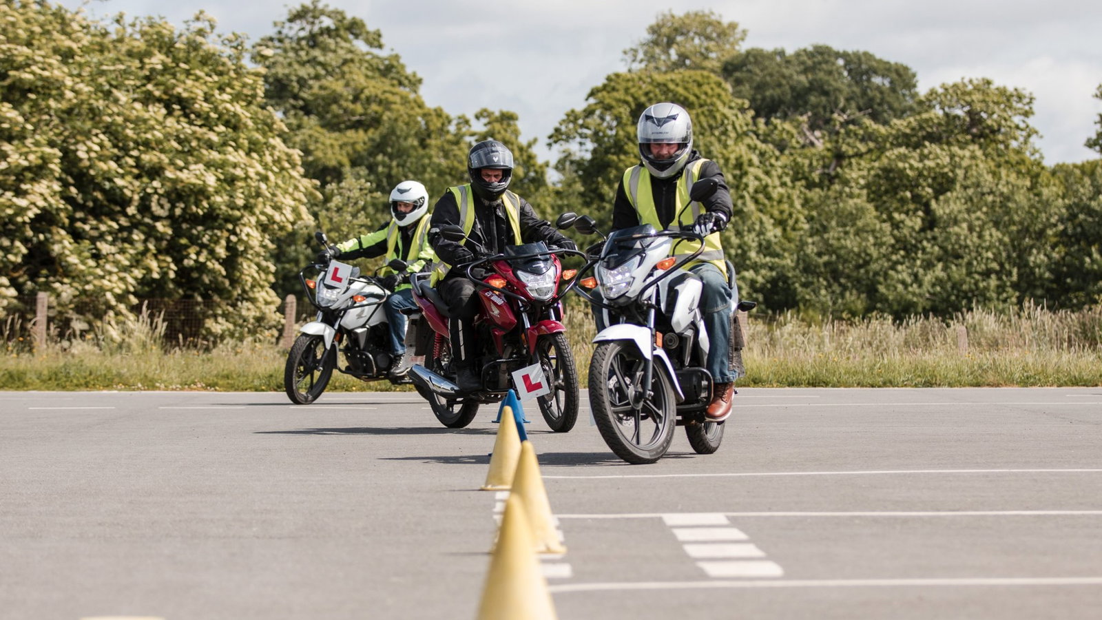 A group of riders training for their CBT