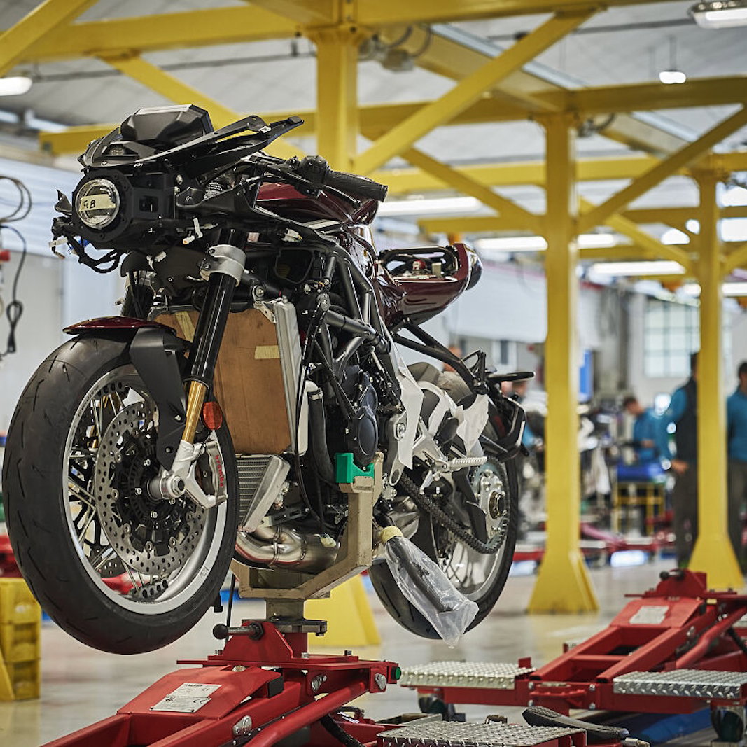 A bike on the MV Agusta production line