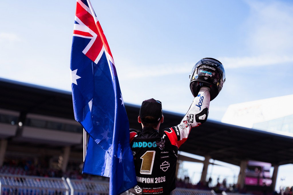Archie McDonald celebrating his Bagger World Cup title.
