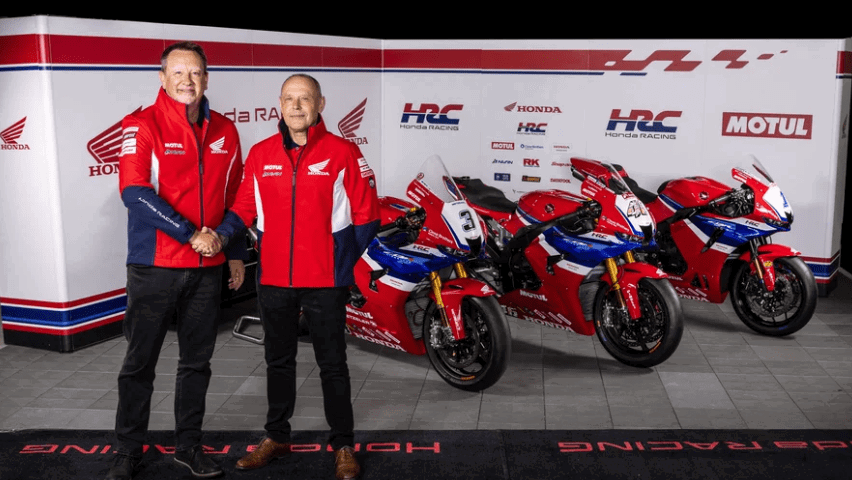 Havier Beltran alongside Neil Fletcher at Honda UK.