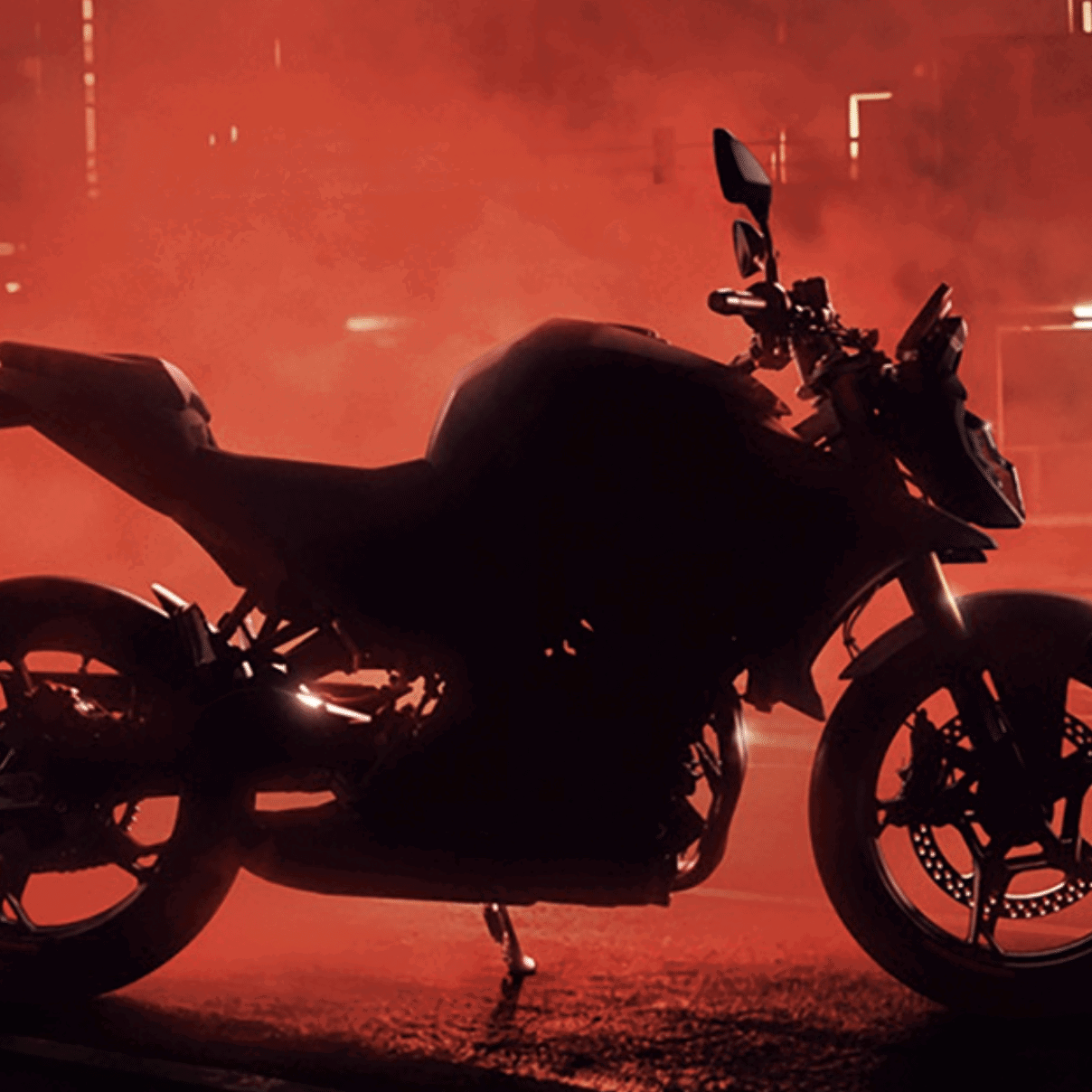 A teaster image for an upcoming F450 R naked bike