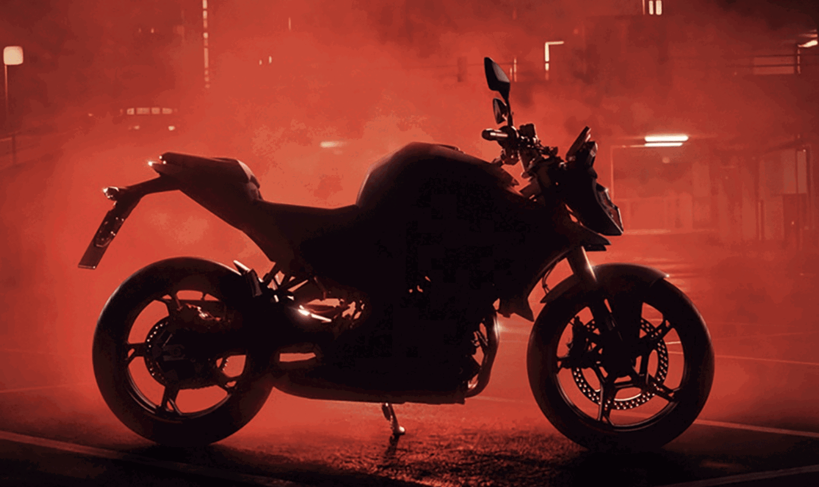 A teaster image for an upcoming F450 R naked bike