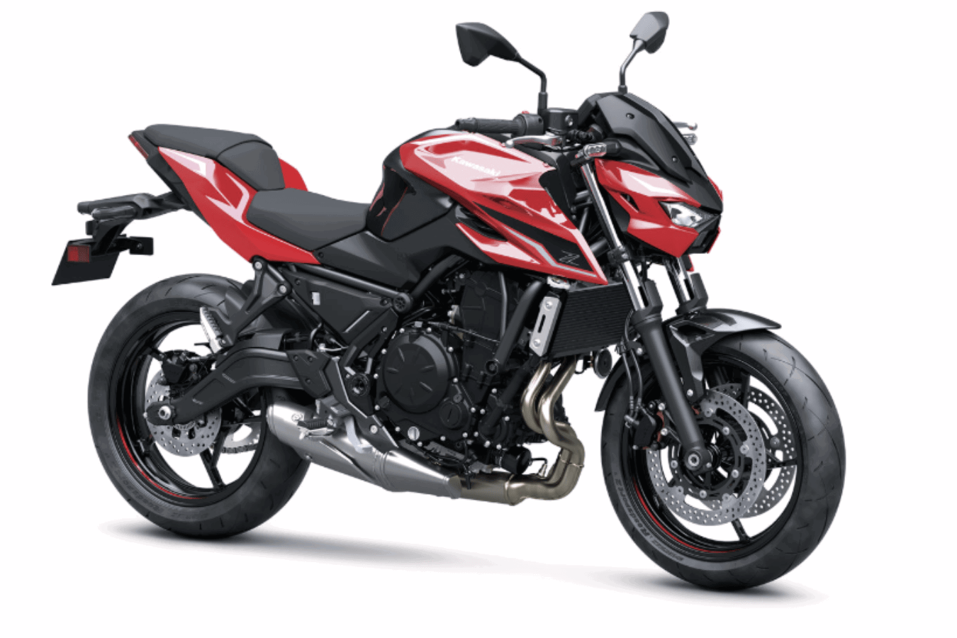 Kawasaki Z650 S in red.
