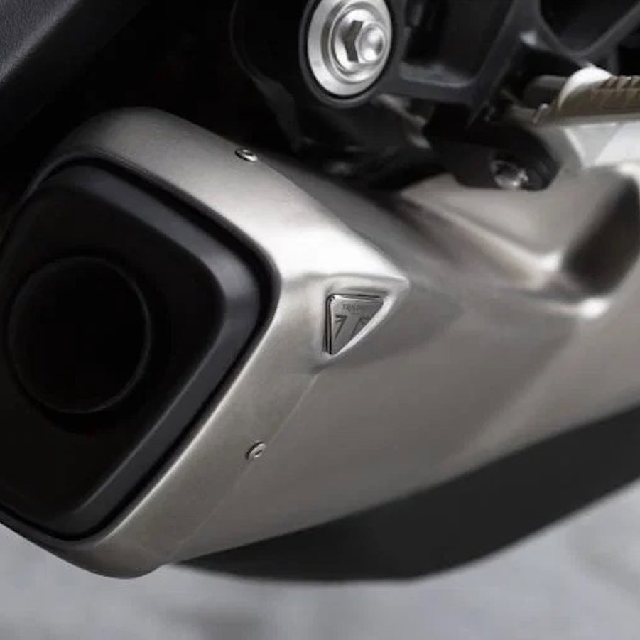 The exhaust of the Triumph Street Triple