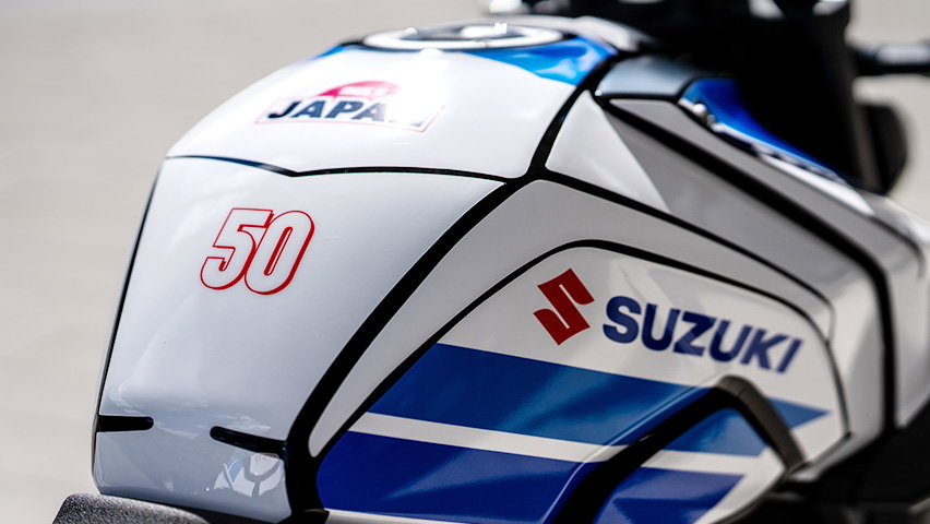 Suzuki 50th anniversary edition GSX-8S. Credit: Suzuki Germany.