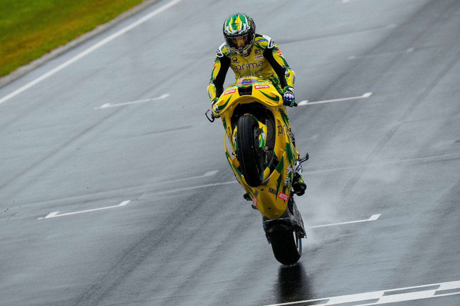 Jack Miller riding in the wet at Phillip Island. 