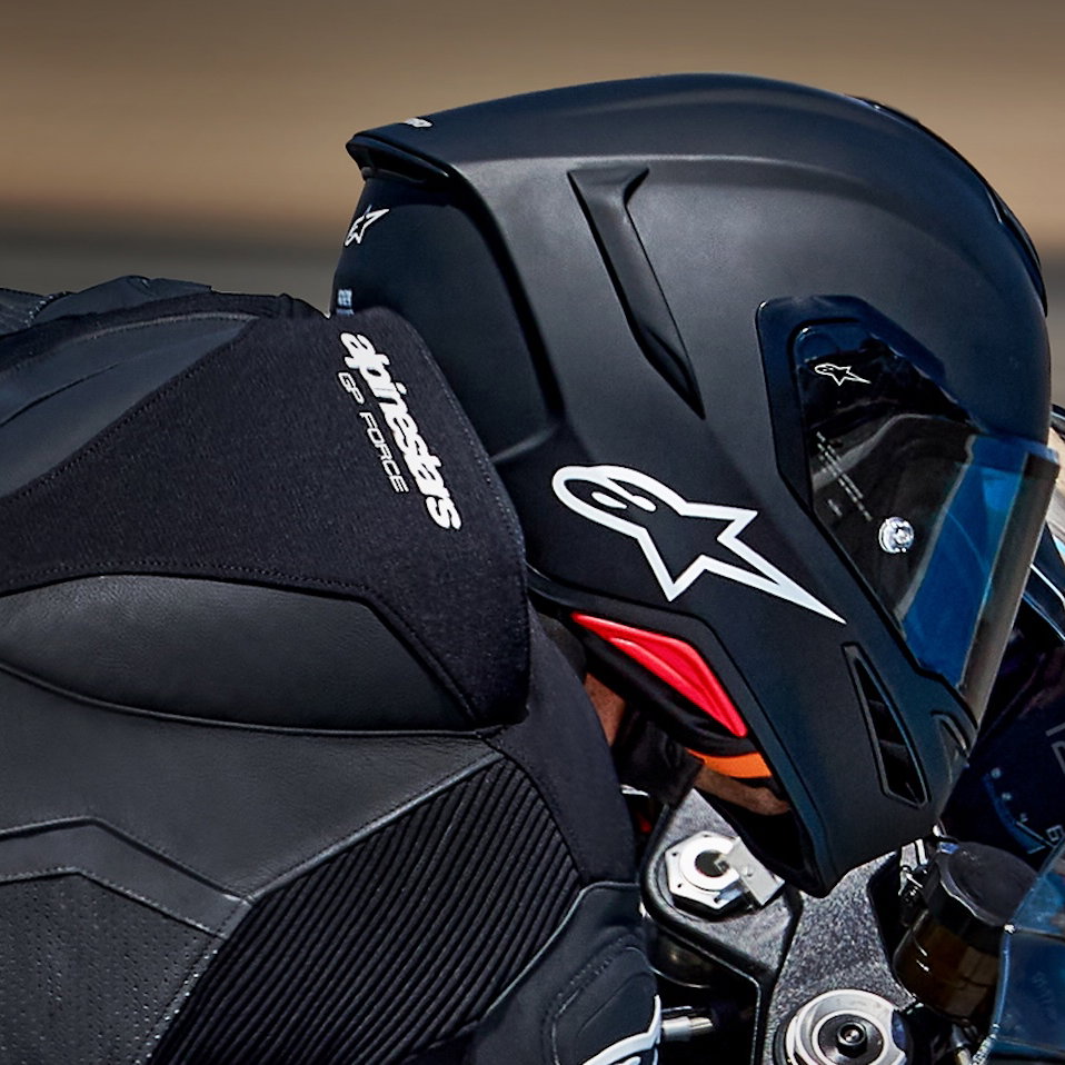 The Alpinestars Supertech R7 road and track helmet