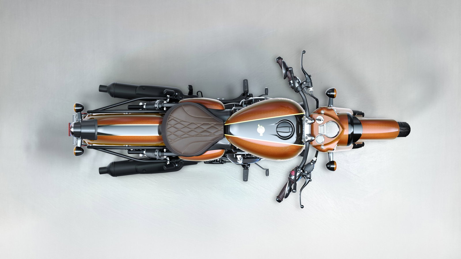 The special Royal Enfield Hypershift Classic 650 from above.