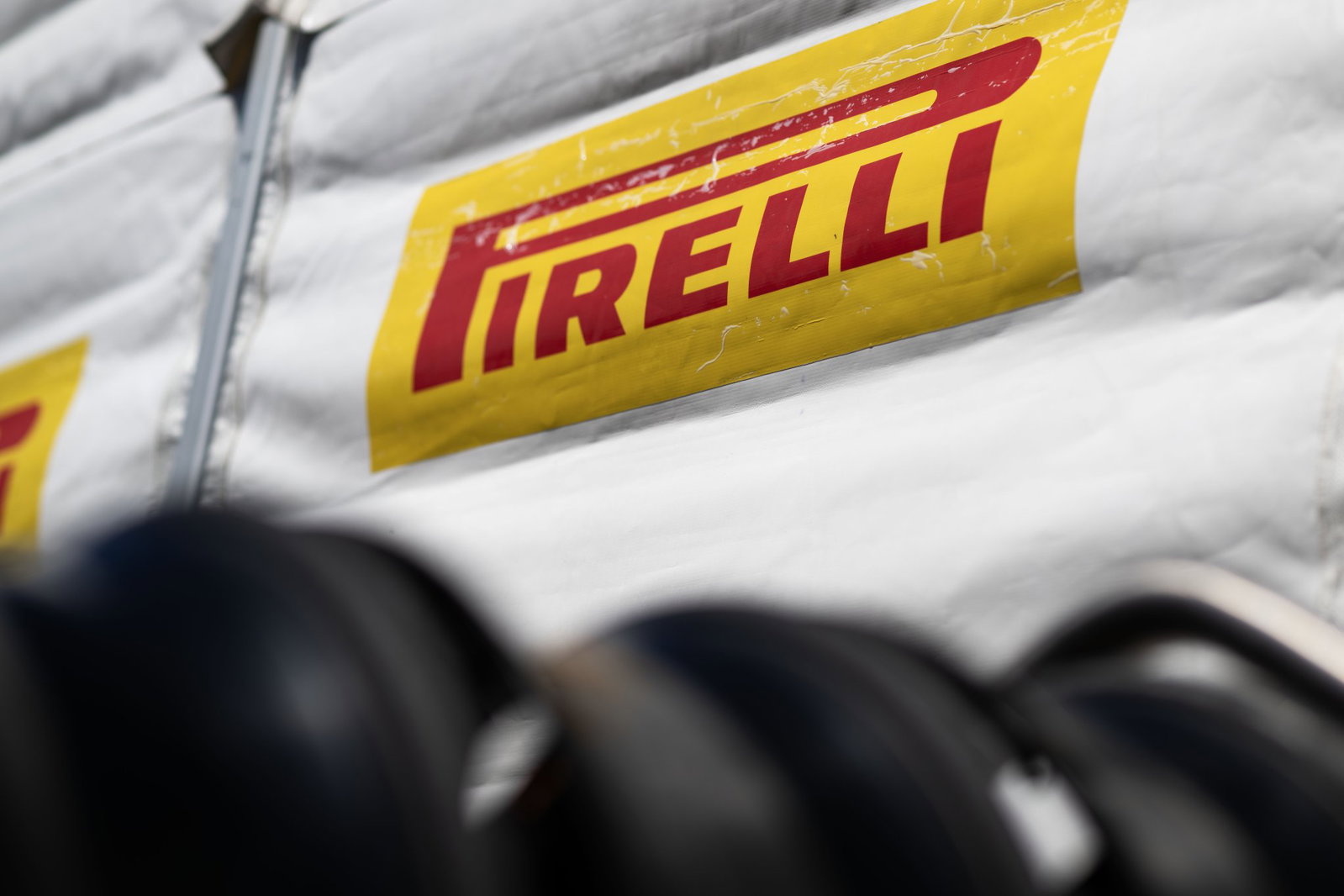 Pirelli logo at the German MotoGP in July. Credit: Gold and Goose.