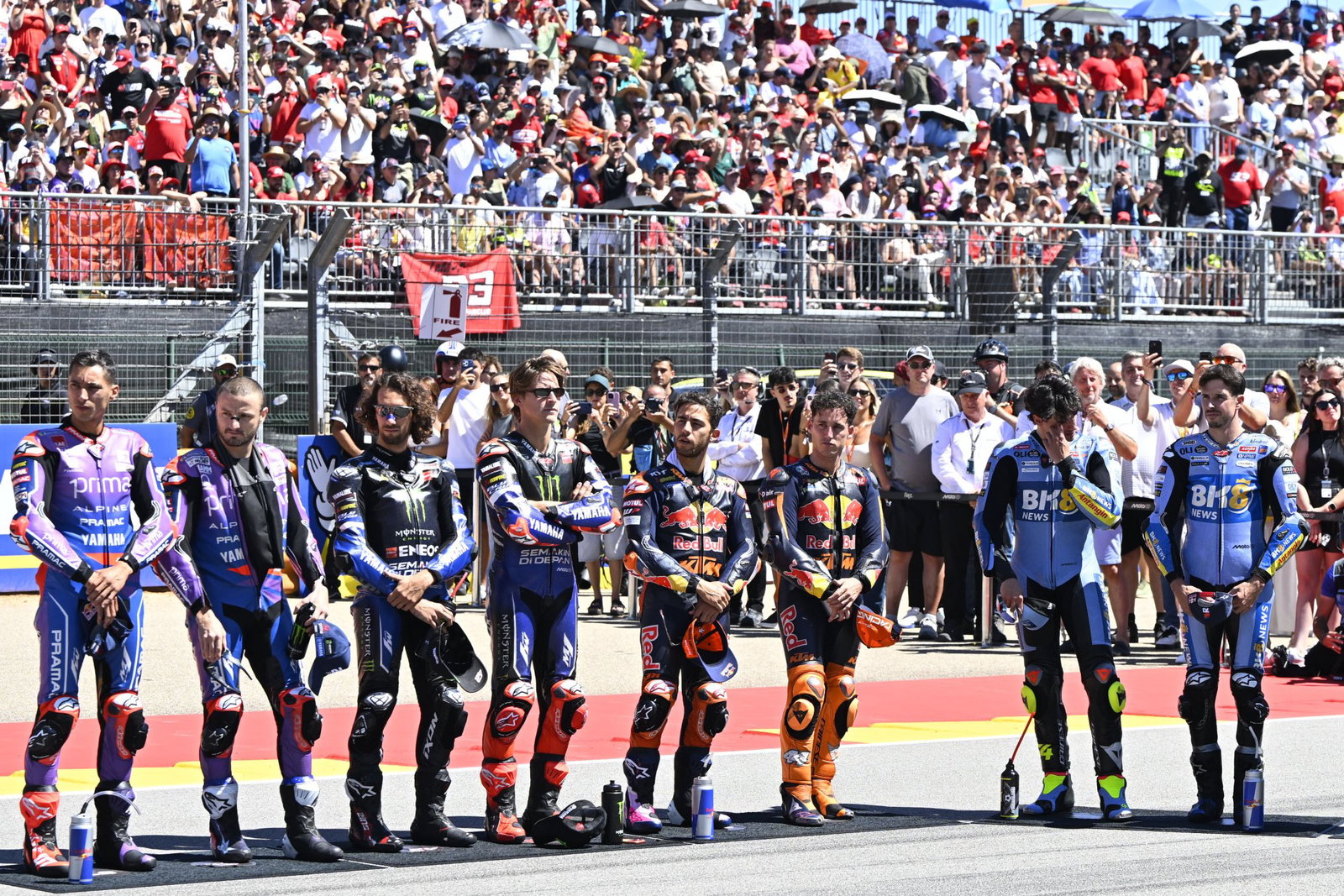 MotoGP rider on the grid in Aragon. Credit: Gold and Goose.